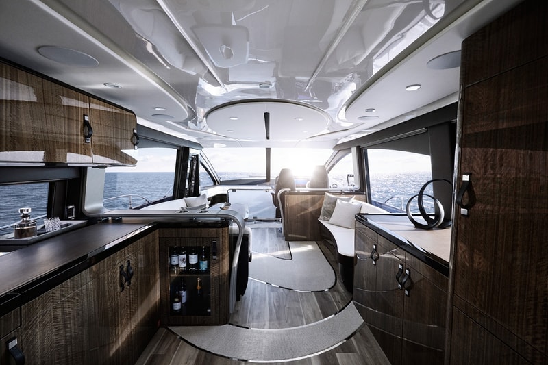 The Lexus LY 680 luxury yacht cruising on open water.