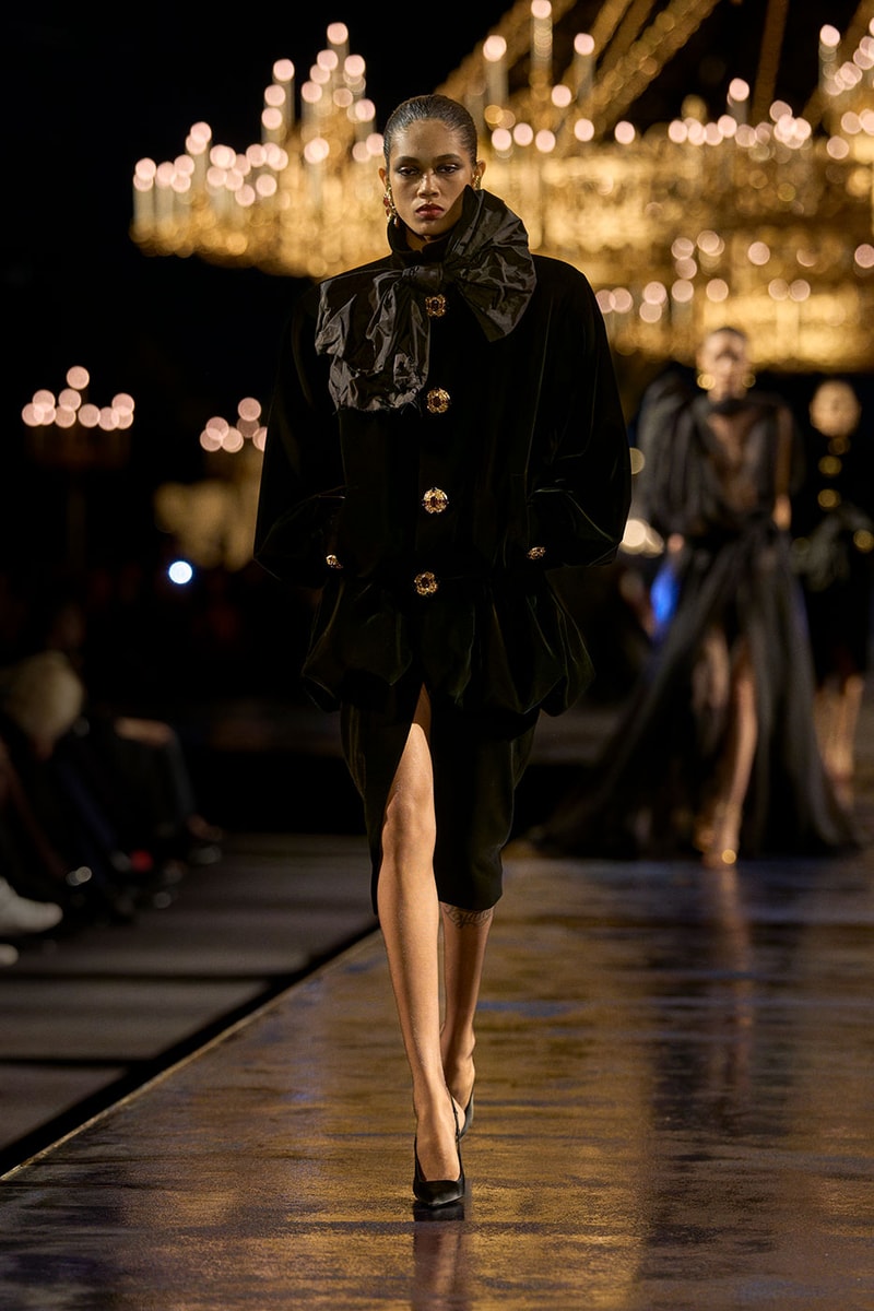 Anthony Vaccarello Drapes Saint Laurent in Gold for SS27 pfw paris fashion week runway