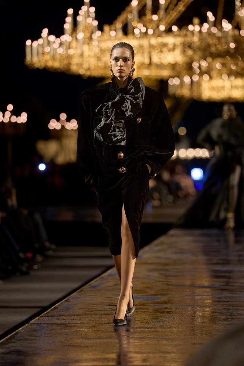 Anthony Vaccarello Drapes Saint Laurent in Gold for SS27 pfw paris fashion week runway