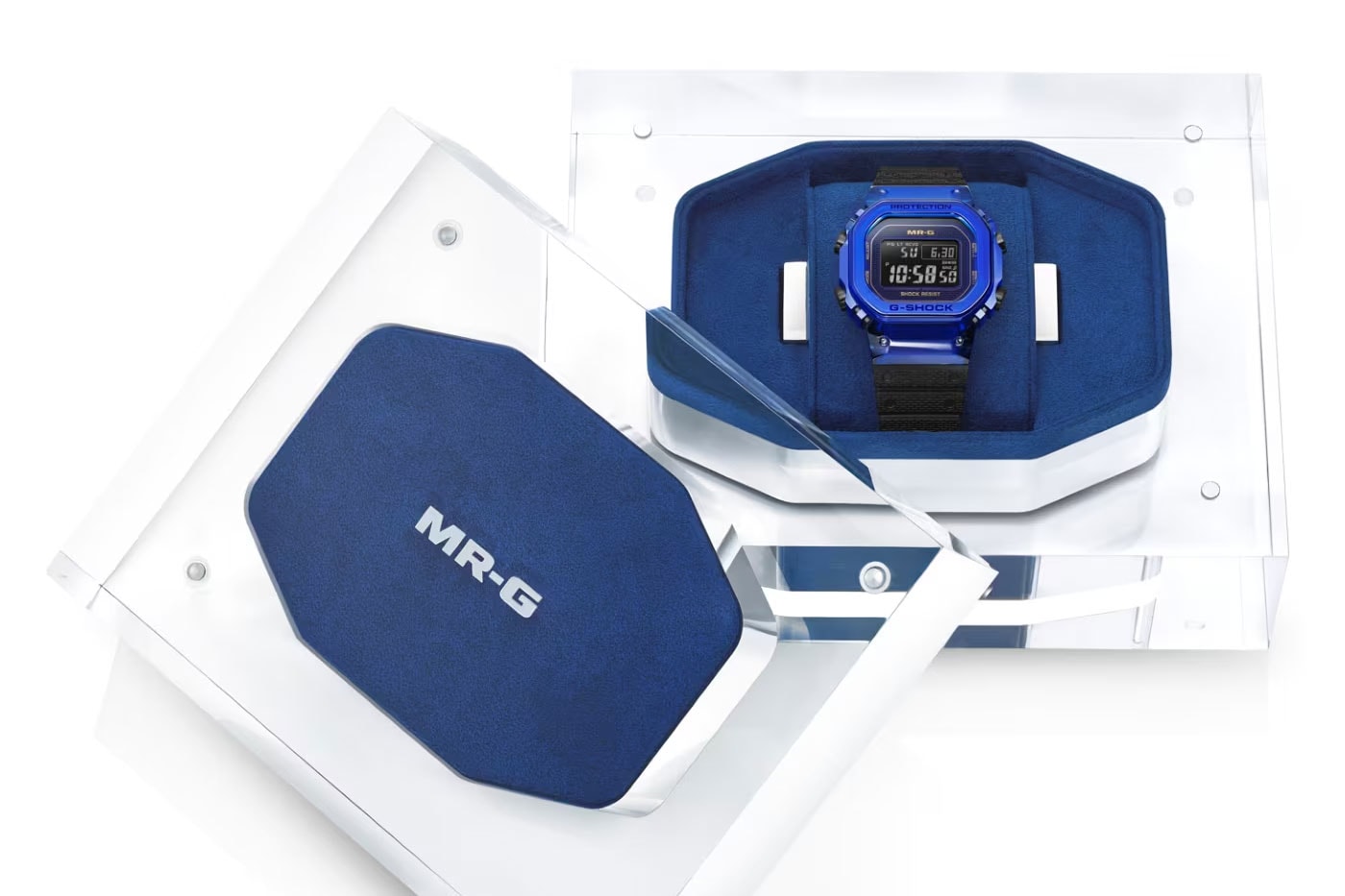 G-Shock $80,000 USD MRG-D5000 Crafted Entirely in Blue Sapphire casio mrg-d5000 limited edition 20 digital watch