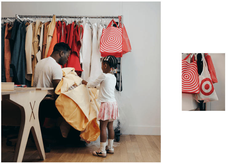 Taofeek Abijako Studio Life With Iconic Target Bag