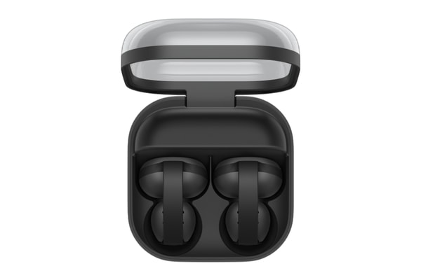 Samsung Galaxy Buds On black clip-style open-ear earbuds