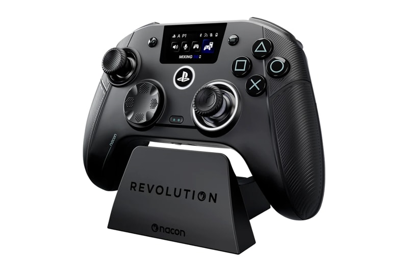Nacon Revolution 5 Unlimited controller for PS5 featuring a built-in settings screen and asymmetrical thumbsticks