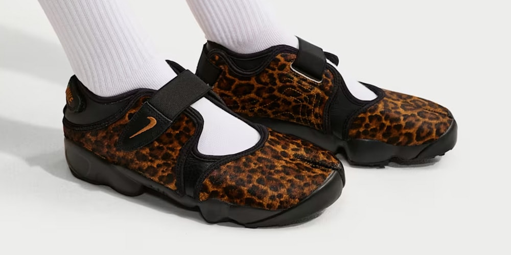 The Nike Air Rift "Black/Desert Ochre" Prowls In Wearing Cheetah-Print Pony Hair