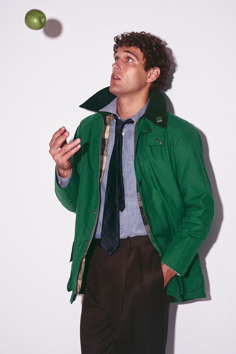 J.Crew Barbour® Beaufort® Jacket Apple Green Waxed Barn Jacket Blackwatch Plaid Release Info