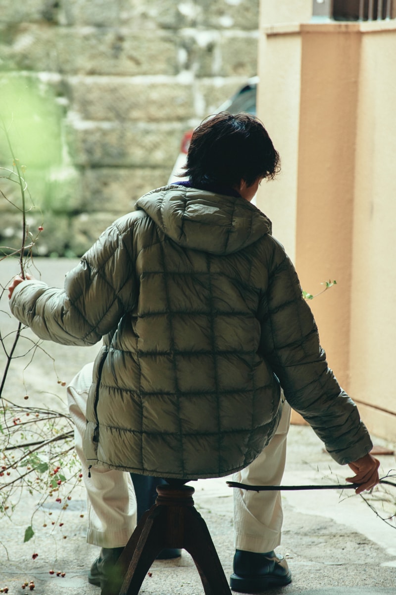 Khakis x Montbell Superior Down Parka in Mist Grey colorway