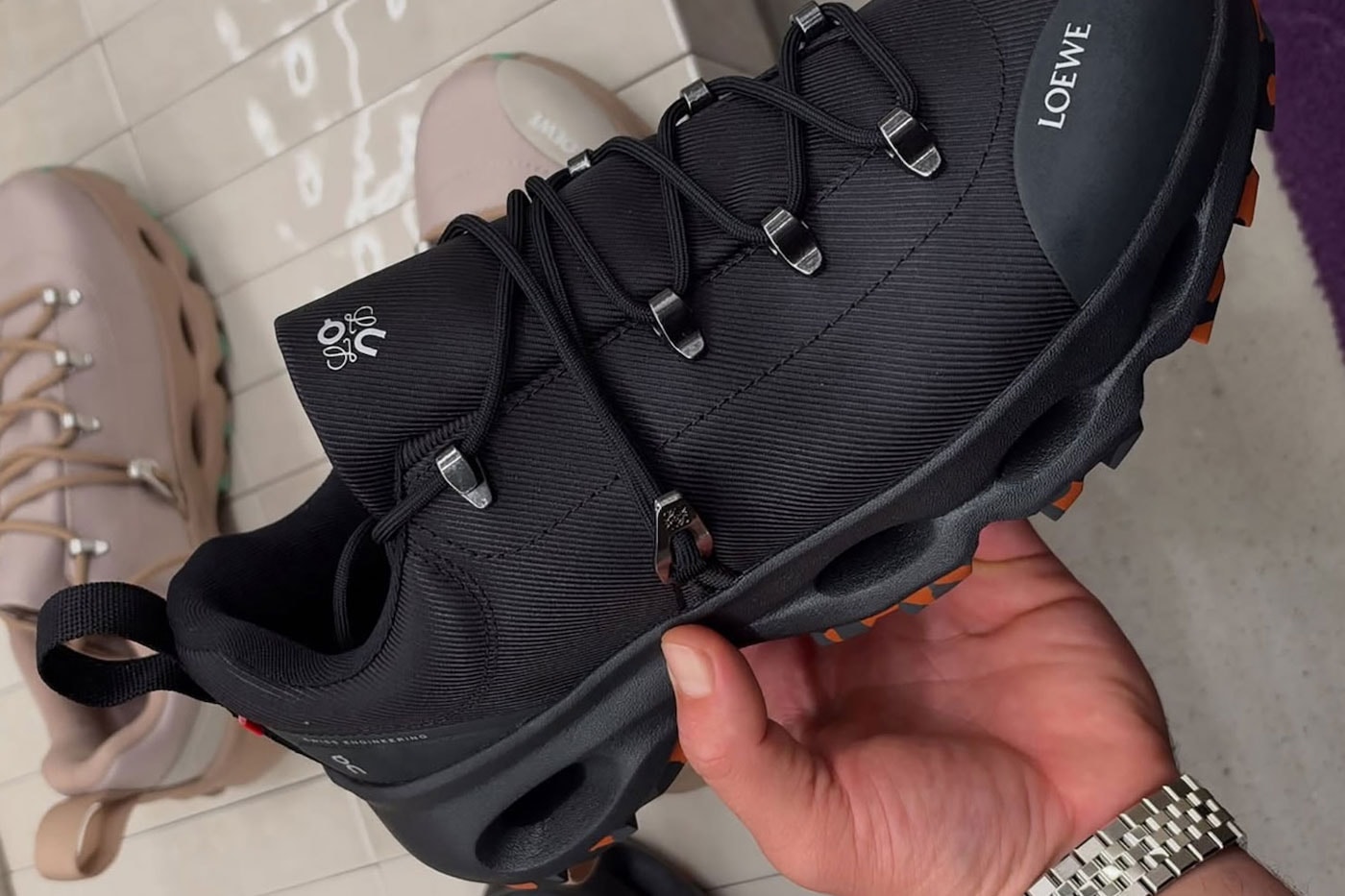Loewe x On Cloudsolo Hiker First Look Release Info $850 usd upgrade black brown