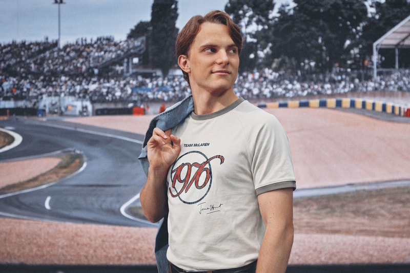 mclaren racing puma motorsport james hunt formula 1 racing driver style effortless jacket t-shirts speedcats team mclaren sneakers capsule limited edition