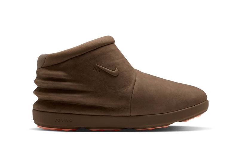 Nike Unveils the 24.7 Recovery Boot With Sculpted Air Yeezy 2-Inspired Ridges Dark Driftwood/Mosswood Brown/Orange Pulse