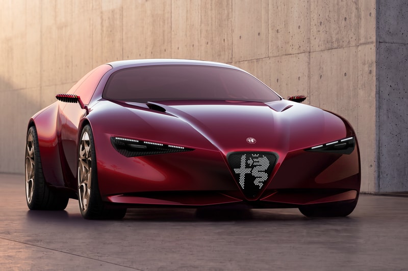Alfa Romeo Cuorerosso Concept at Paris Motor Show 33 Stradale Red Heart Gold Concept