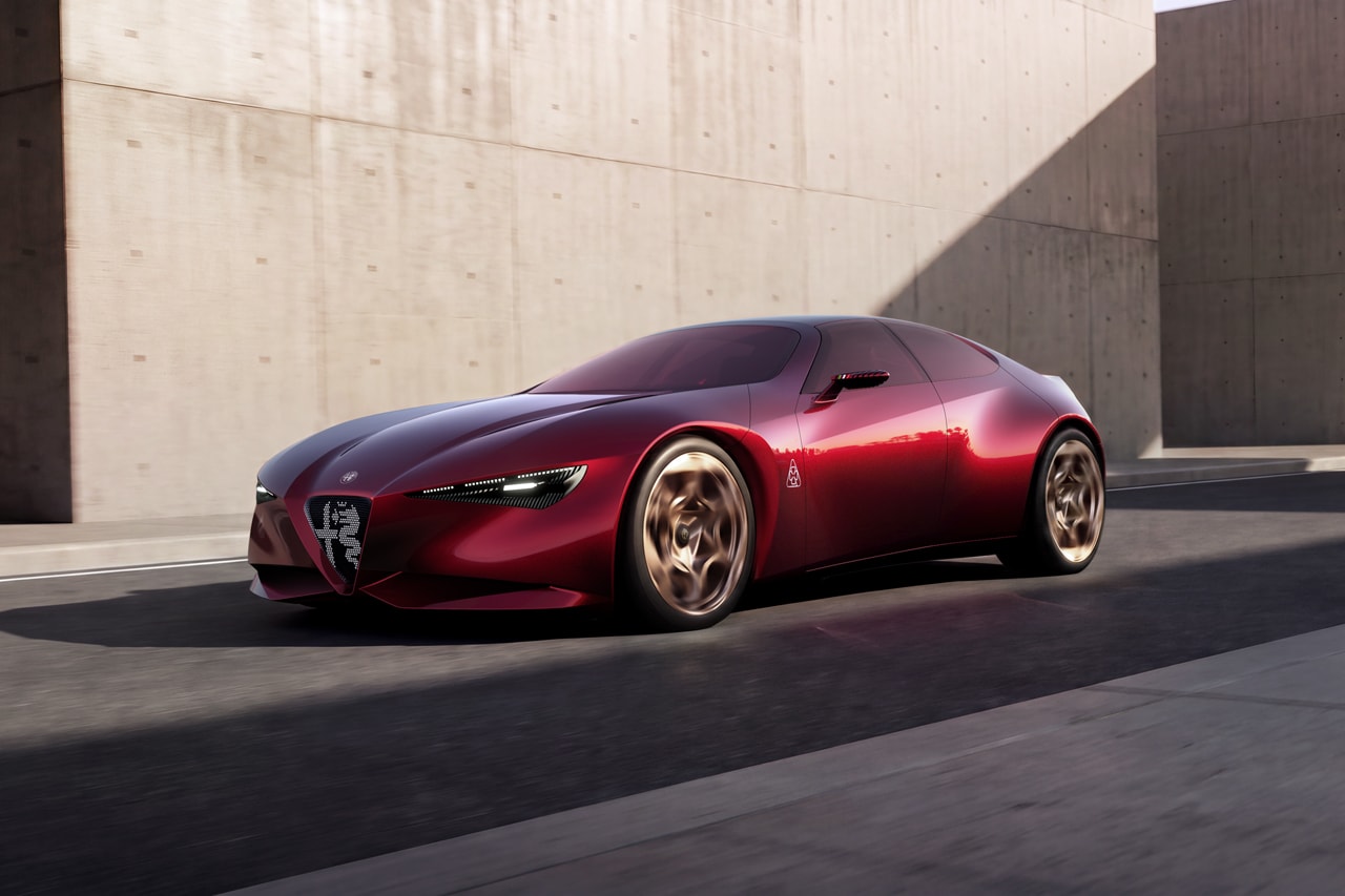 Alfa Romeo Cuorerosso Concept at Paris Motor Show 33 Stradale Red Heart Gold Concept