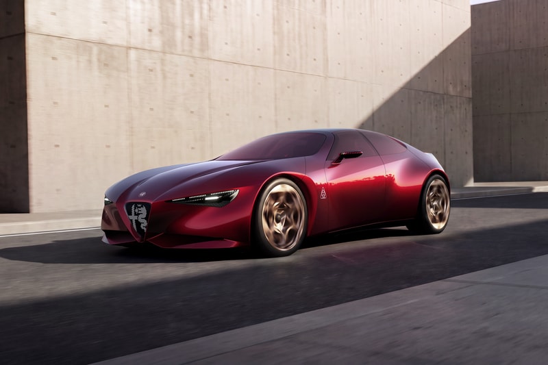 Alfa Romeo Cuorerosso Concept at Paris Motor Show 33 Stradale Red Heart Gold Concept