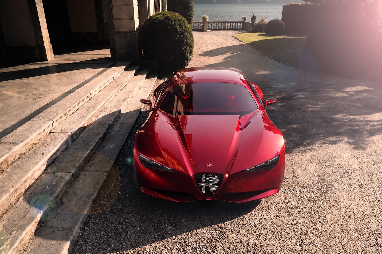 Alfa Romeo Cuorerosso Concept at Paris Motor Show 33 Stradale Red Heart Gold Concept