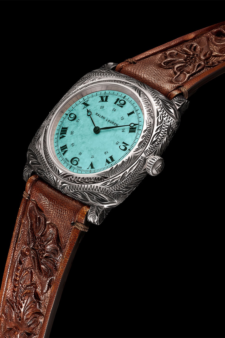 Ralph Lauren Western Cushion 38mm watch Engraved Sterling Silver Release Info