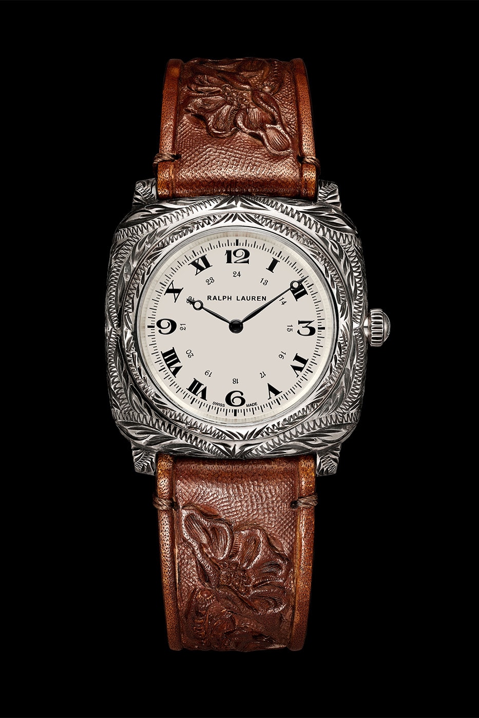 Ralph Lauren Western Cushion 38mm watch Engraved Sterling Silver Release Info