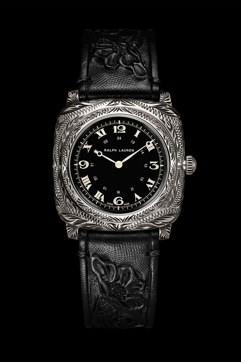 Ralph Lauren Western Cushion 38mm watch Engraved Sterling Silver Release Info