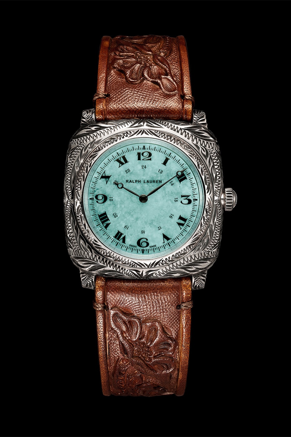 Ralph Lauren Western Cushion 38mm watch Engraved Sterling Silver Release Info
