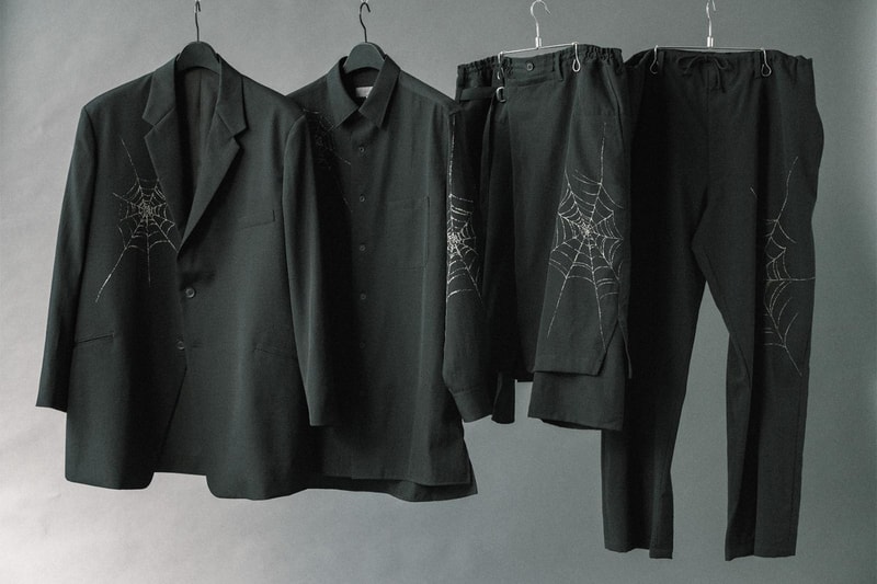 Yohji Yamamoto POUR HOMME Spiderweb tailored Jacket skirt wrap Pants Release Info
