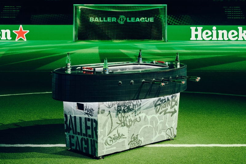 Heineken Foosballer Table baller league chloe kelly micah richards ksi arena london partnership foosball game star bar pubs figurines bottle holder bar tap