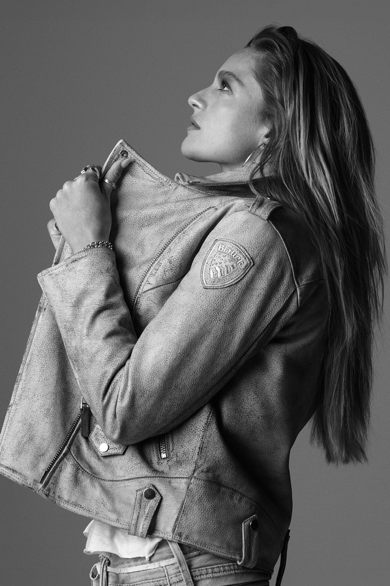 blauer outerwear fall winter 2026 down jacket puffer leather city styles b.essential b.uniform b.project b.cortina queen of the dolomites byran adams campaign DYLAN Ben kidson cassyette 