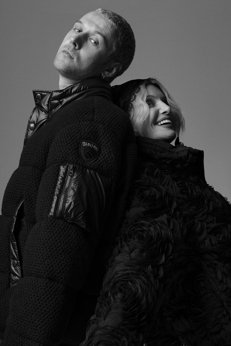 blauer outerwear fall winter 2026 down jacket puffer leather city styles b.essential b.uniform b.project b.cortina queen of the dolomites byran adams campaign DYLAN Ben kidson cassyette 
