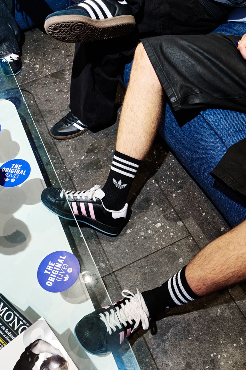 adidas jd villanelle elevator music set gene gallagher the original live battersea power station chimney lift band rock london live tracksuits t-shirts