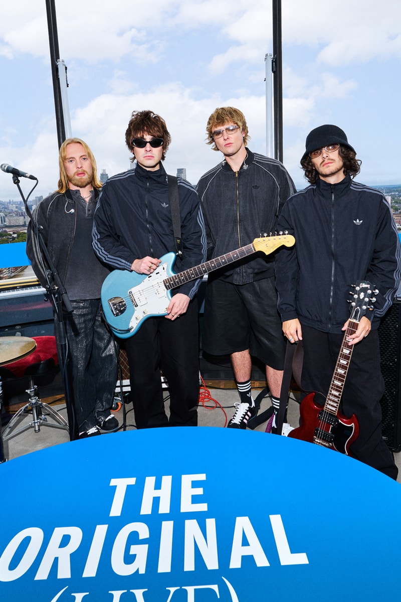 adidas jd villanelle elevator music set gene gallagher the original live battersea power station chimney lift band rock london live tracksuits t-shirts