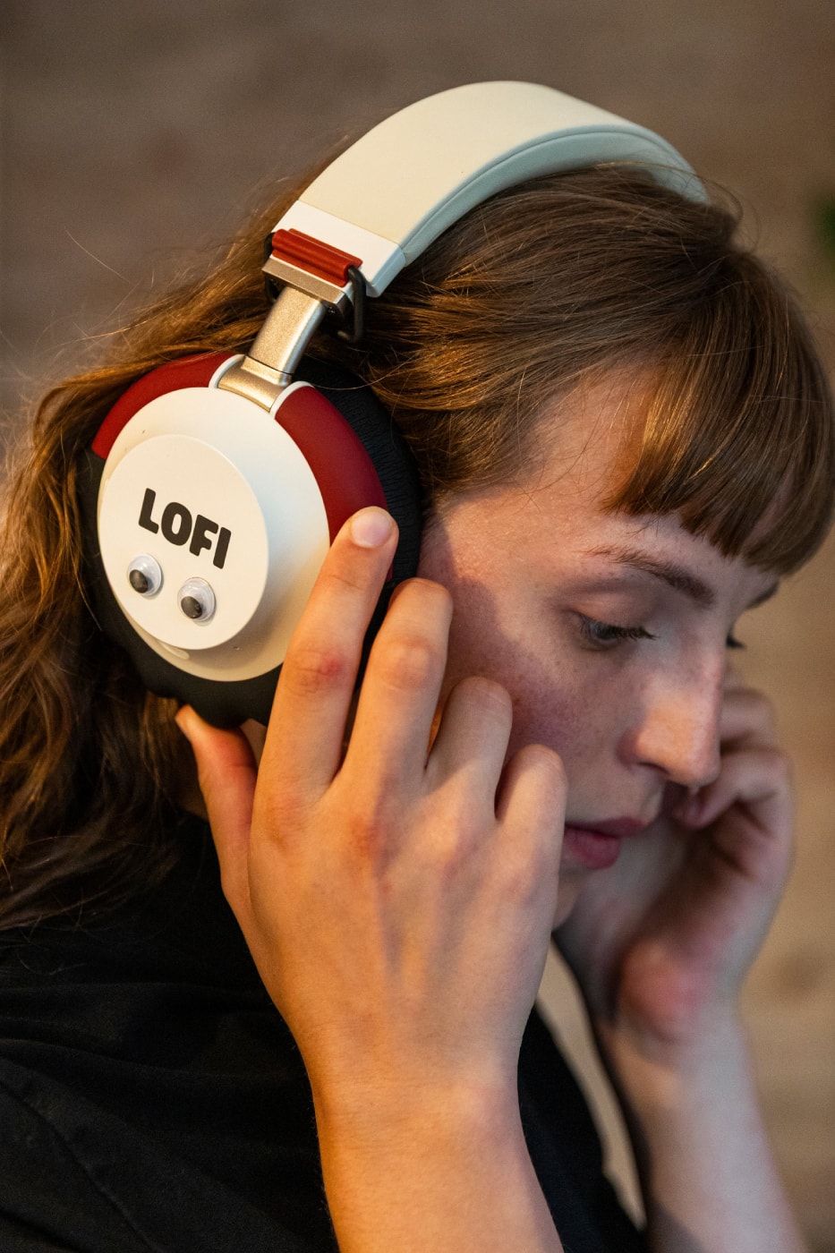 Lofi Girl Lofi Pro wireless headphones featuring magnetic googly eyes on the earcups