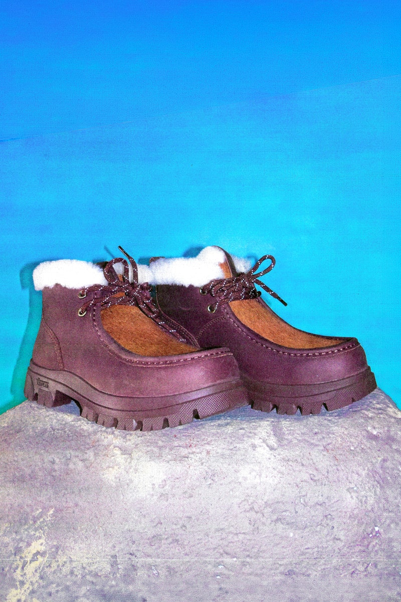 sorel aries daystorm™ chukka boot collaboration d double e campaign pony hair shearling XS TREK EVO Vibram™ texture tobacco brown black