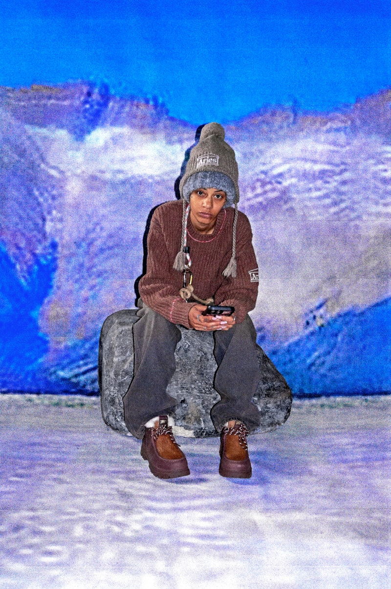 sorel aries daystorm™ chukka boot collaboration d double e campaign pony hair shearling XS TREK EVO Vibram™ texture tobacco brown black