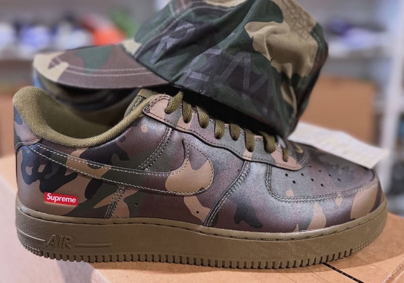 First Look at the Supreme x Nike Air Force 1 Low "Olive Camo"