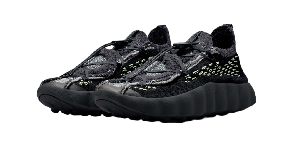 The Nike Mind 002 Flyknit “Dark Smoke Gray” Is a Shaggy Clash of Knit and Slime Green