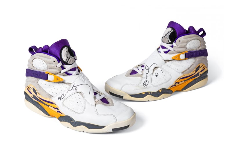 Kobe Bryant's Game-Worn, Dual-Signed Air Jordan 8 Lakers PE Hits the Auction Block