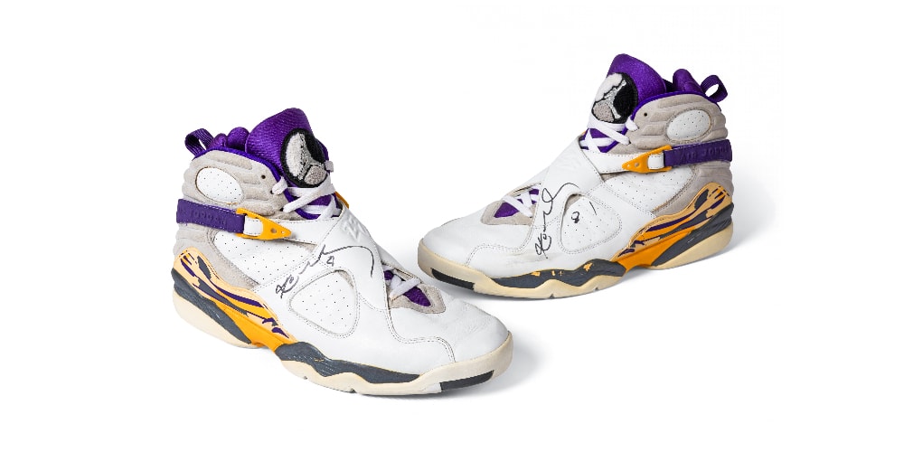 Kobe Bryant's Game-Worn, Dual-Signed Air Jordan 8 Lakers PE Hits the Auction Block