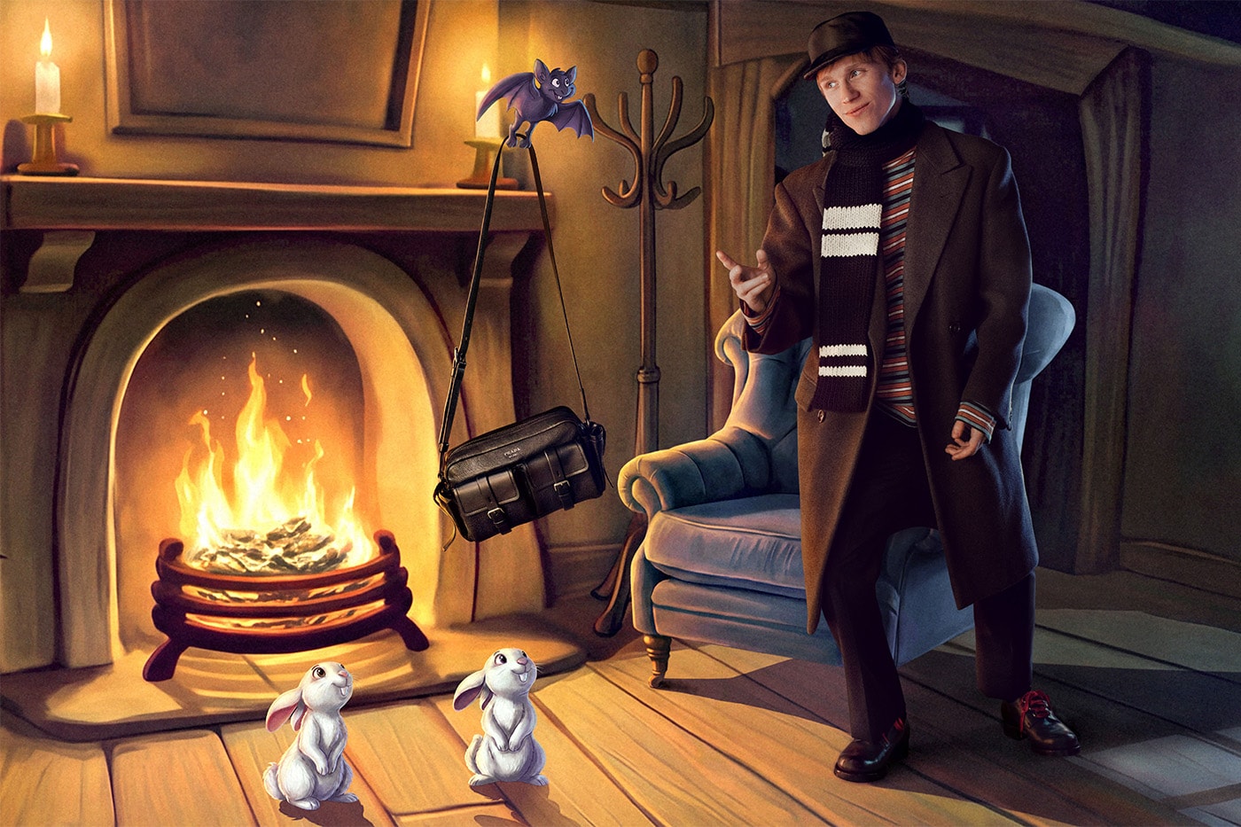 Prada Holiday 2026 Campaign Disney Animator John Pomeroy Miuccia Prada Raf Simons Info Sadie Sink Maya Hawke Chen Haoyu Luther Ford Kelvin Harrison Jr
