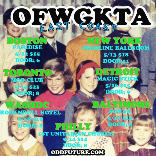 Odd Future Announces East Coast Tour Dates
