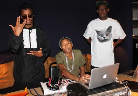 Lupe Fiasco in the studio with Pharrell and Tyler, the Creator