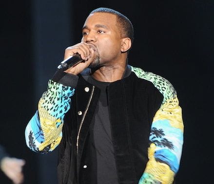 Kanye West freestyles on stage in Australia