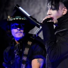 Johnny Depp performs with Marilyn Manson at Golden Gods Awards
