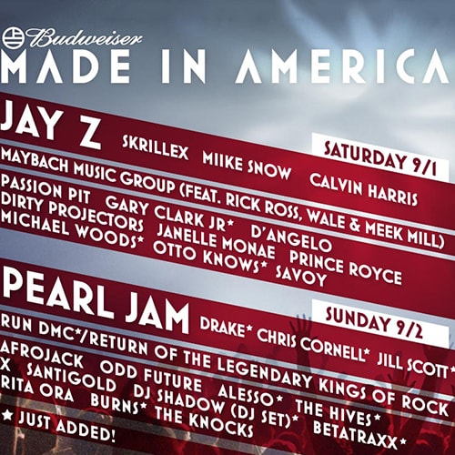 Win Two Day Passes for Jay-Z's MADE IN AMERICA Fest!