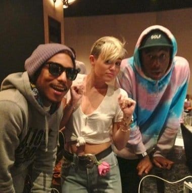 Pharrell Williams, Miley Cyrus & Tyler, the Creator in the Studio
