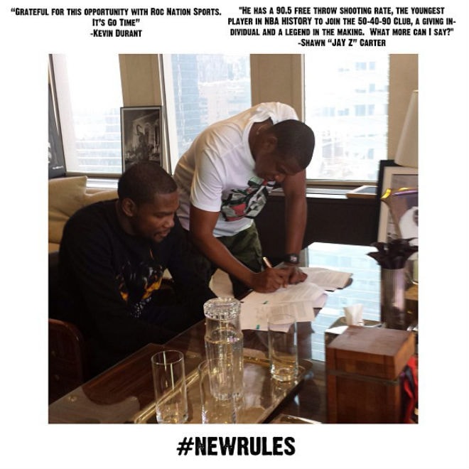 Jay-Z Signs Kevin Durant to Roc Nation Sports