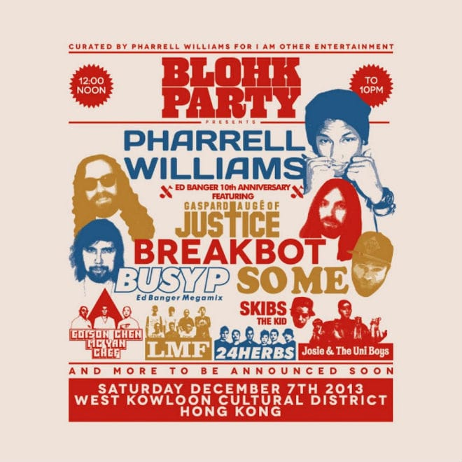Hong Kong to Host BLOHK Party, Curated by Pharrell Williams