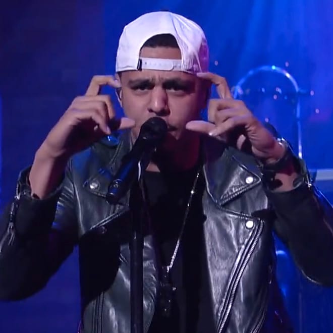 J. Cole Performs "Crooked Smile" on Letterman