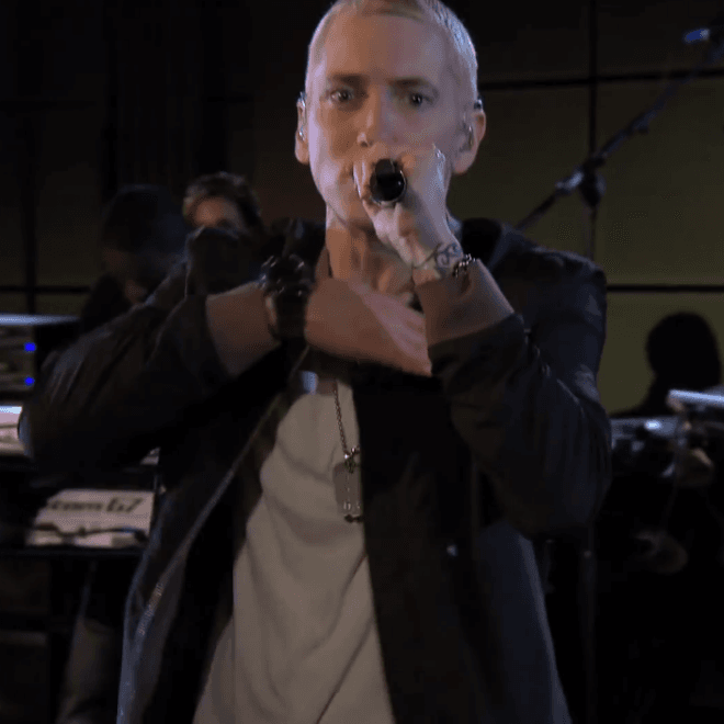 Eminem Performs "Not Afraid" for BBC Radio 1