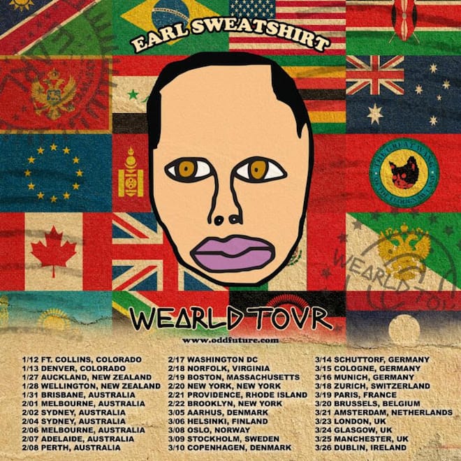 Earl Sweatshirt Annonces 'WEARLD' Tour