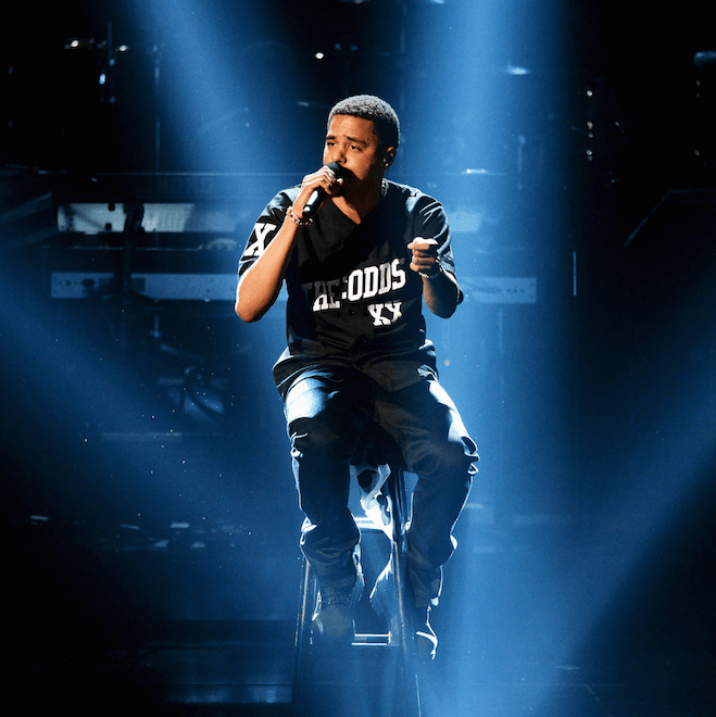 J. Cole Performs at VH1's Super Bowl Blitz 