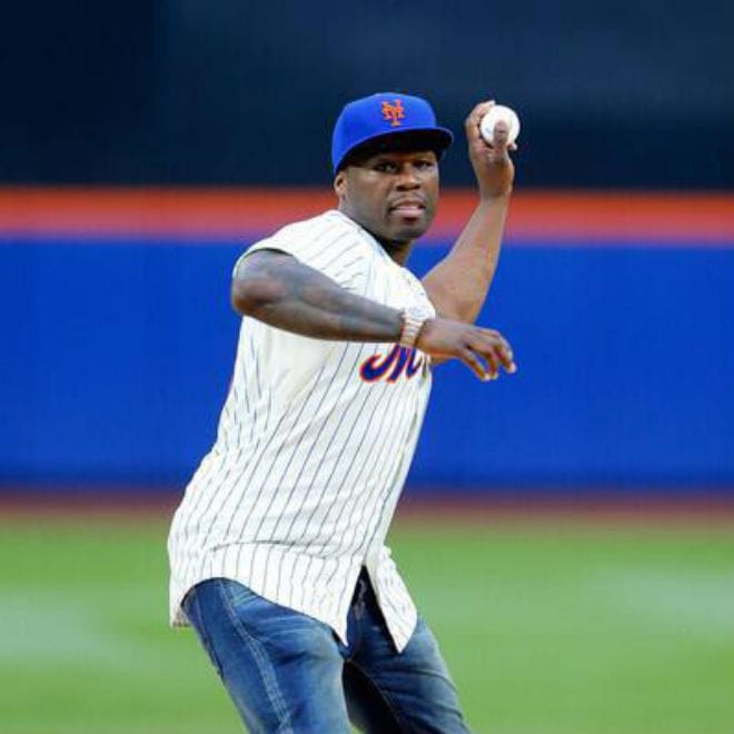 Watch 50 Cent Throw A Terrible First Pitch at New York Mets Game
