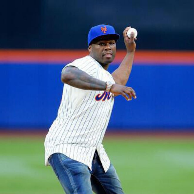 Watch 50 Cent Throw A Terrible First Pitch at New York Mets Game