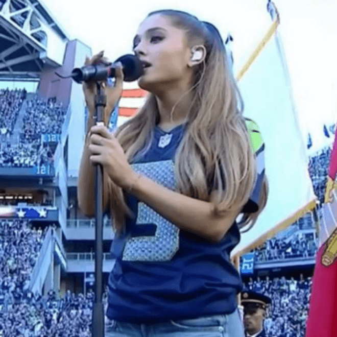 Watch Ariana Grande Perform the National Anthem at NFL Opener